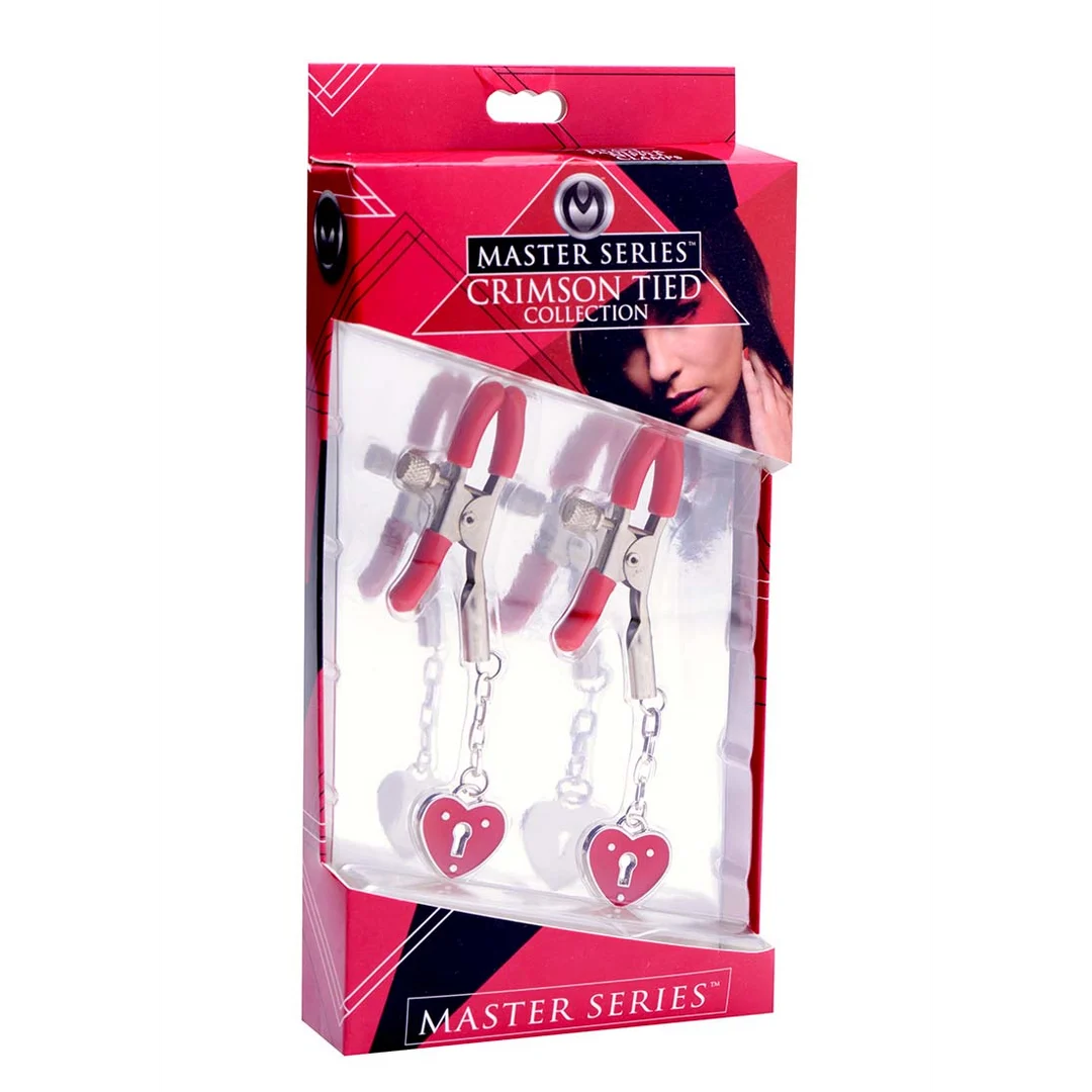Pinzas BDSM para pezones con presión ajustable: Charmed Heart Hangslot - Imagen 1