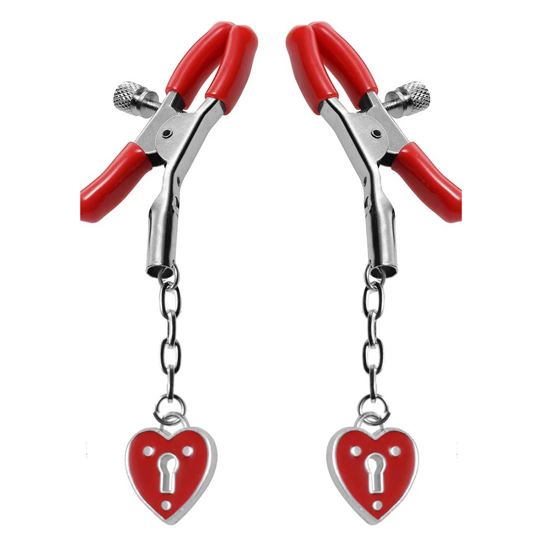 Pinzas BDSM para pezones con presión ajustable: Charmed Heart Hangslot - Imagen 4