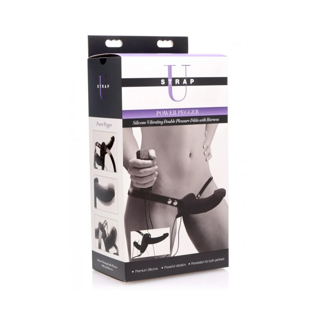 Dildo vibrador doble con arnés ajustable – Supreme Pleasure - Imagen 1