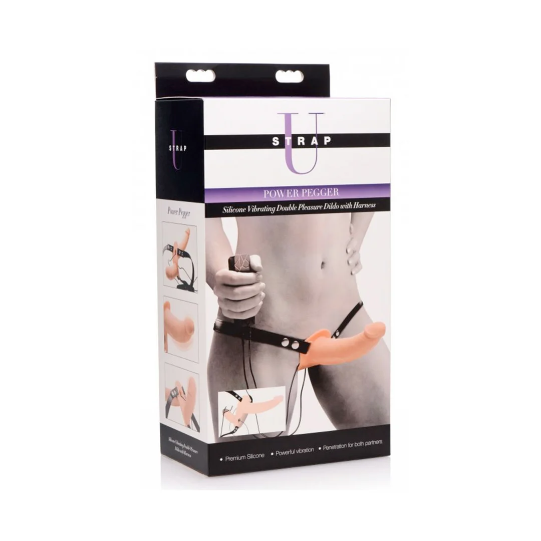 Dildo vibrador doble con arnés ajustable – Supreme Pleasure - Imagen 7