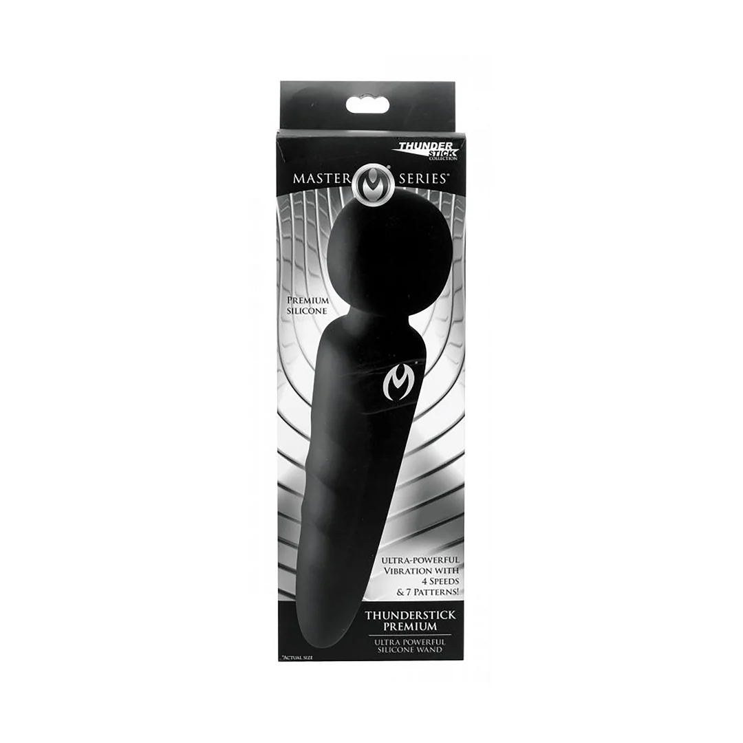 Vibrador wand recargable de silicona XR Brands Thunderstick - Imagen 1