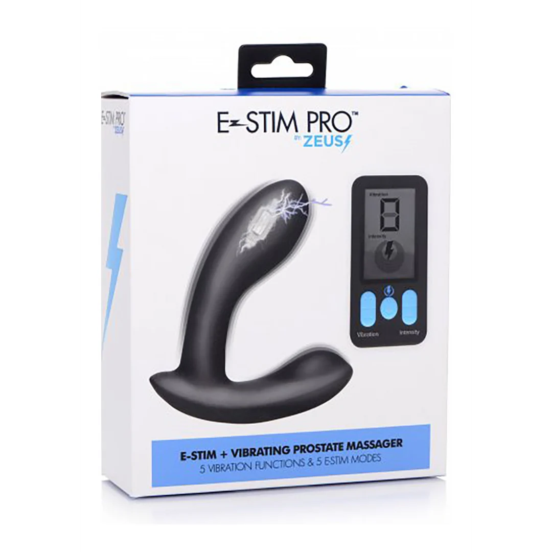 Estimulador prostático con mando a distancia – E-Stim Pro - masajeador prostático vibrador de silicona + mando a distancia - Imagen 1