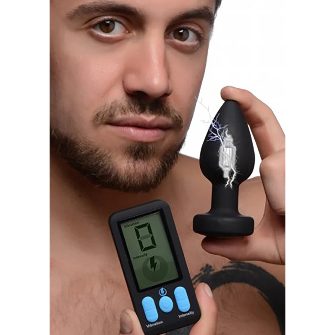 Plug anal vibrador de silicona E-Stim Pro con mando a distancia - Imagen 2