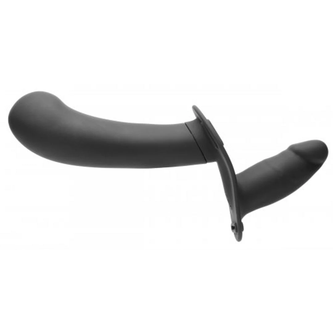 vibrador para parejas – dildo doble con arnés y mando a distancia – XR Brands negro XR Brands - Imagen 3