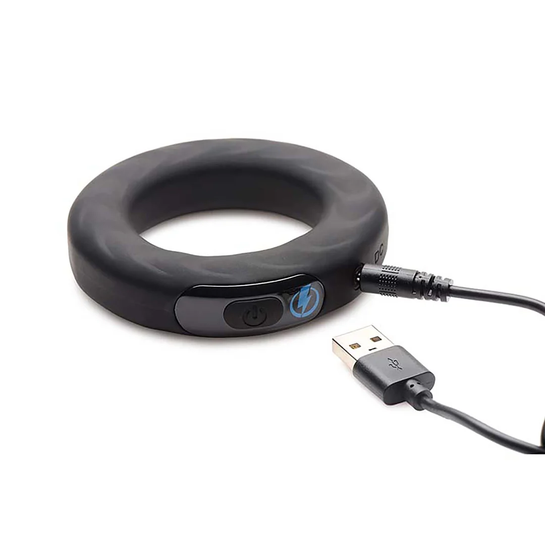 Anillo vibrador para pene con mando a distancia: anillo de silicona vibrador y E Stim con mando a distancia - Imagen 4