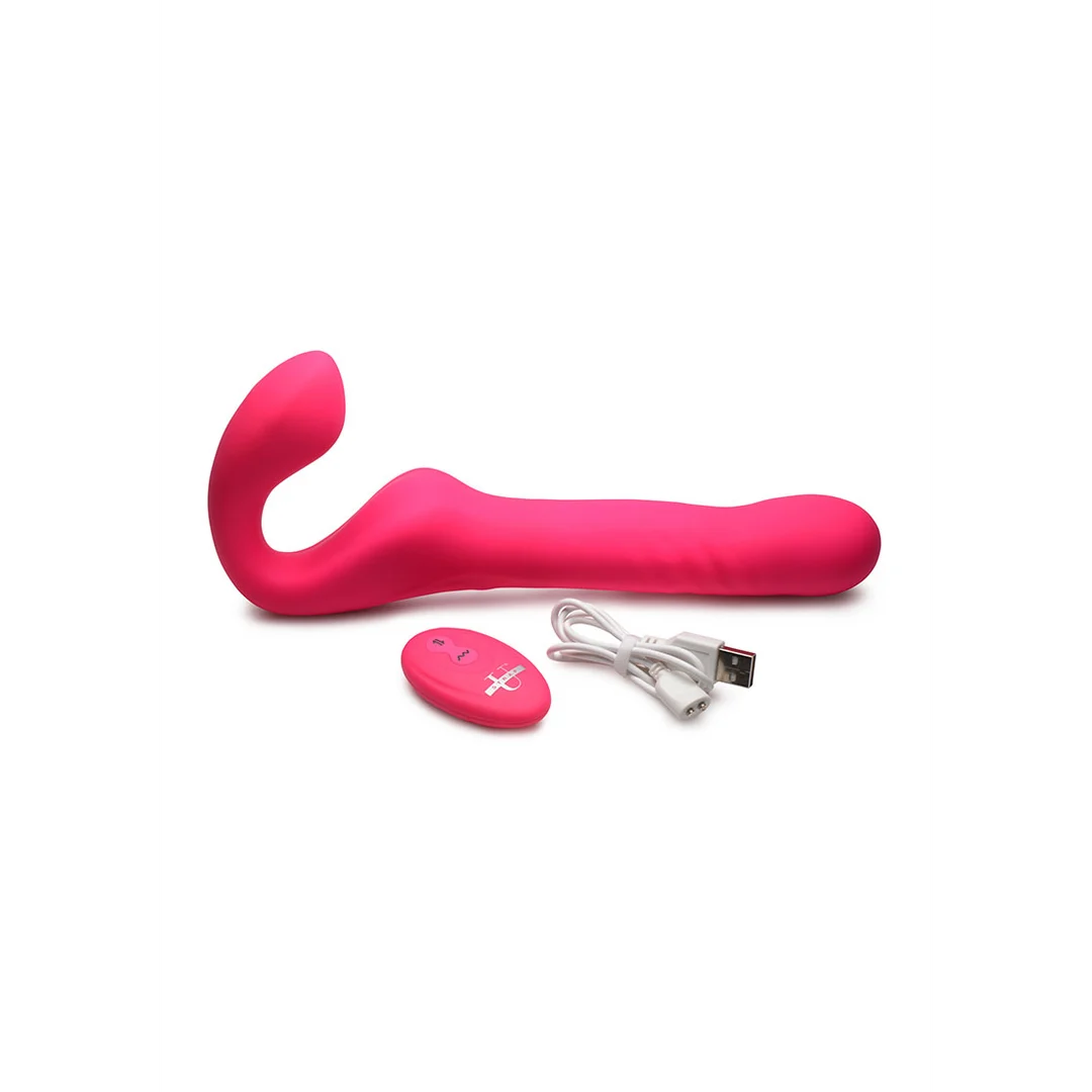 XR Brands Mighty Thrust strap on sin arnés con función de empuje y mando a distancia - Imagen 3