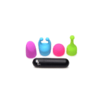 vibrador bullet recargable con 4 accesorios que brillan en la oscuridad – XR Brands - Imagen 5