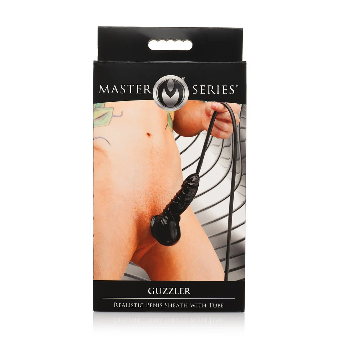 Funda para pene con tubo largo, negra - Imagen 2