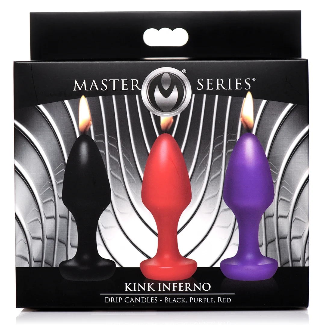 Velas de goteo para jugar con cera, negro, morado y rojo, Kink Inferno - Imagen 2