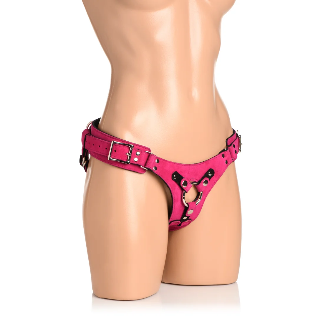 Arnés corsé de cuero Bodice Deluxe en rosa - Imagen 4