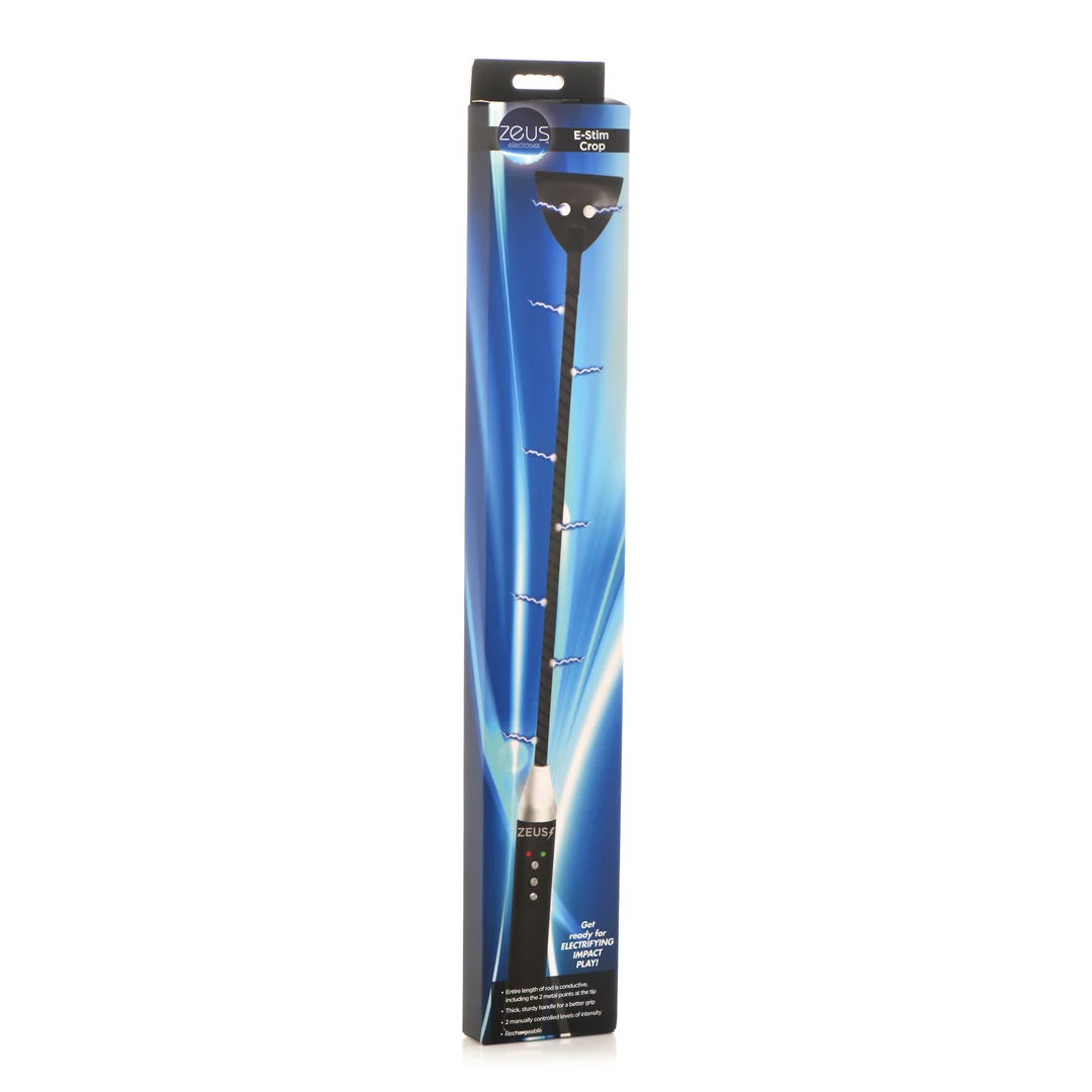 Fusta BDSM con agarre firme – E-Stim Crop - Negra - Imagen 1