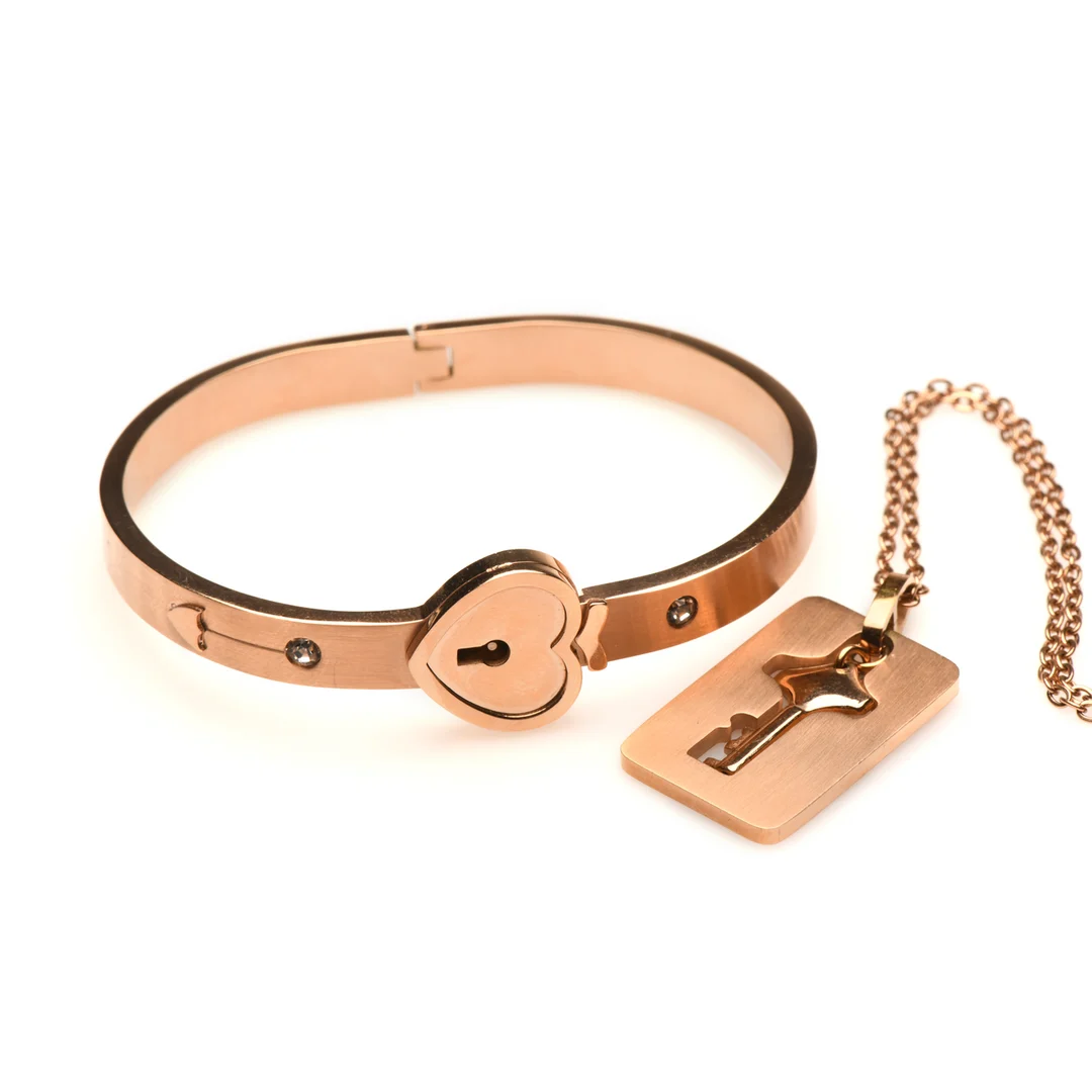 Pulsera con cadena de llaves en oro rosa - Imagen 3