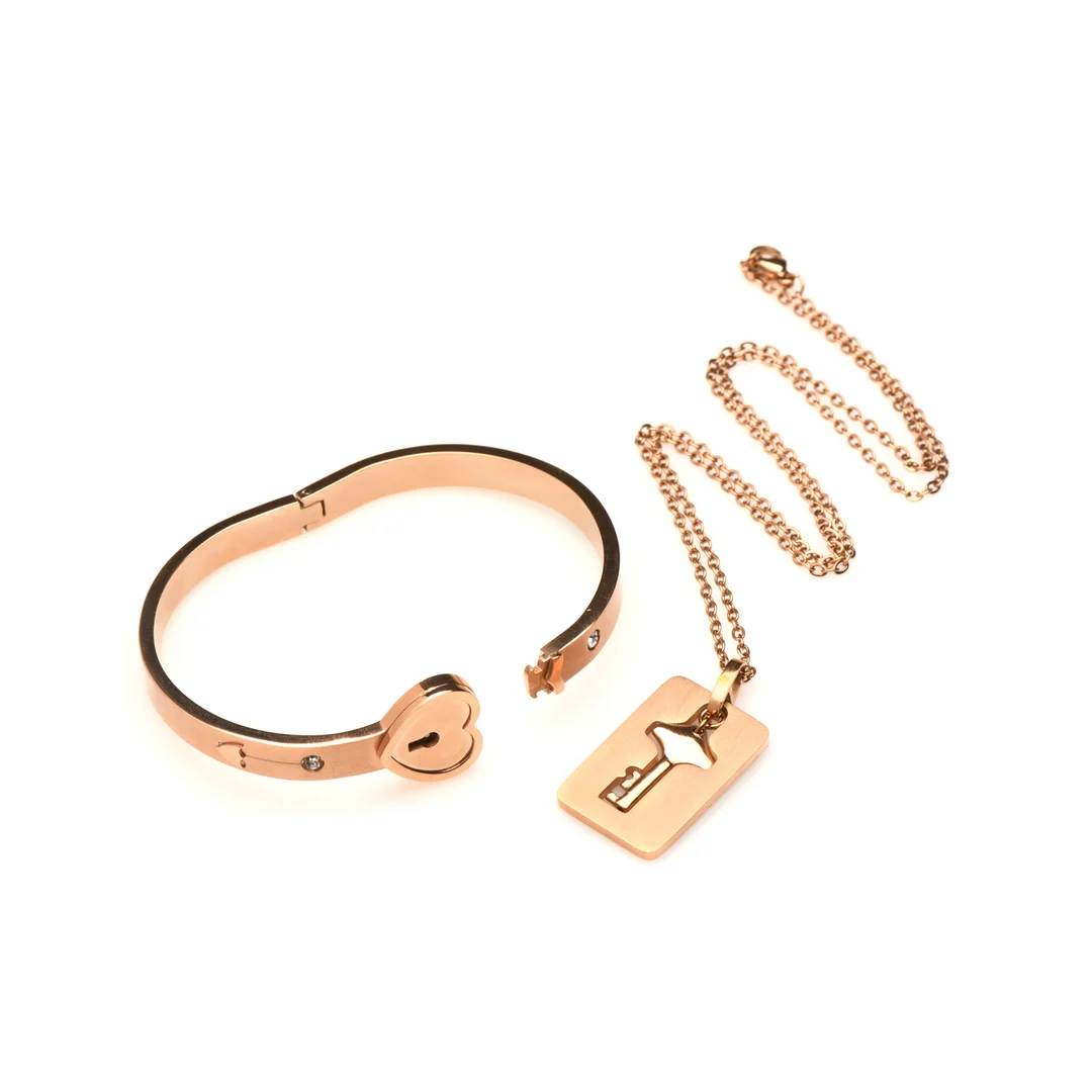 Pulsera con cadena de llaves en oro rosa - Imagen 5
