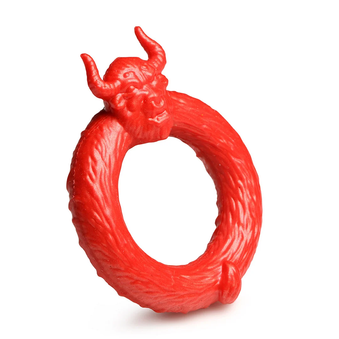 Anillo para el pene de silicona XR Brands Beast Mode rojo - Imagen 3