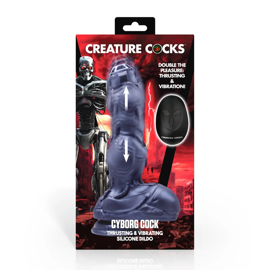 Dildo Cyborg Cock con empuje y vibración - Imagen 2