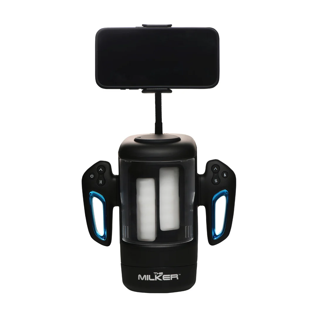 Masturbador XR Brands Cyber Milker con soporte para teléfono - Imagen 4