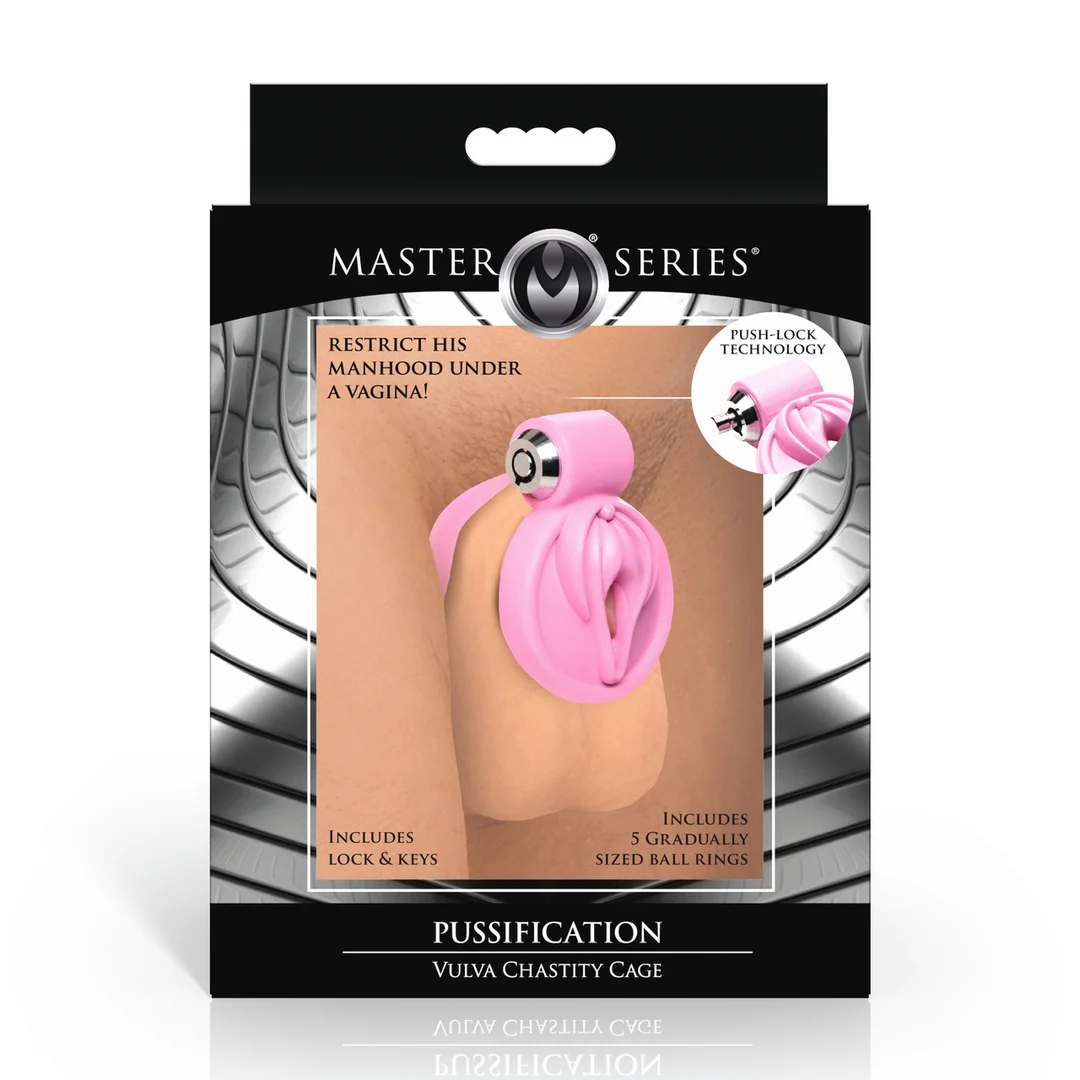 Jaula de castidad vulvar Pussification rosa - Imagen 2