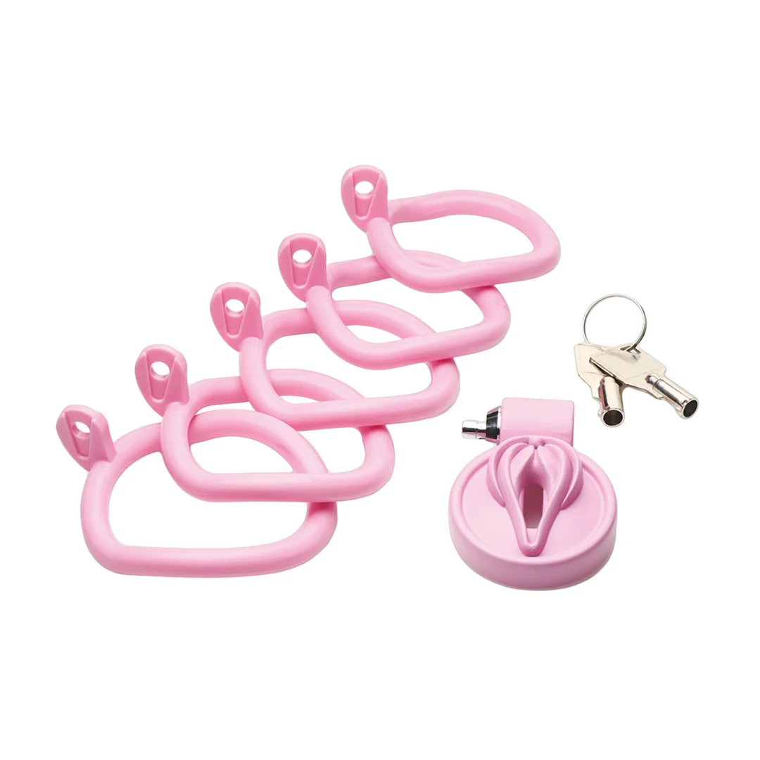 Jaula de castidad vulvar Pussification rosa - Imagen 4