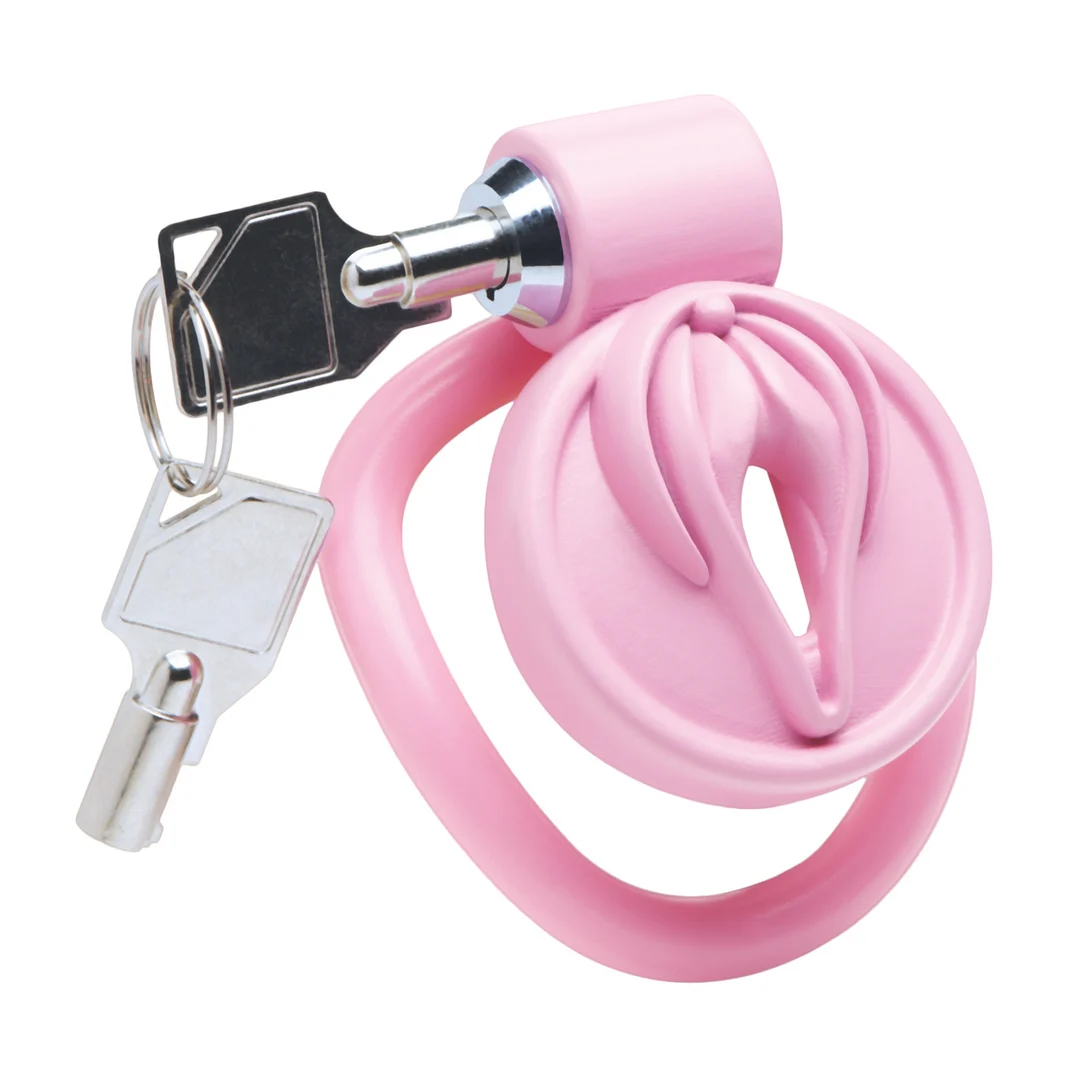 Jaula de castidad vulvar Pussification rosa - Imagen 5