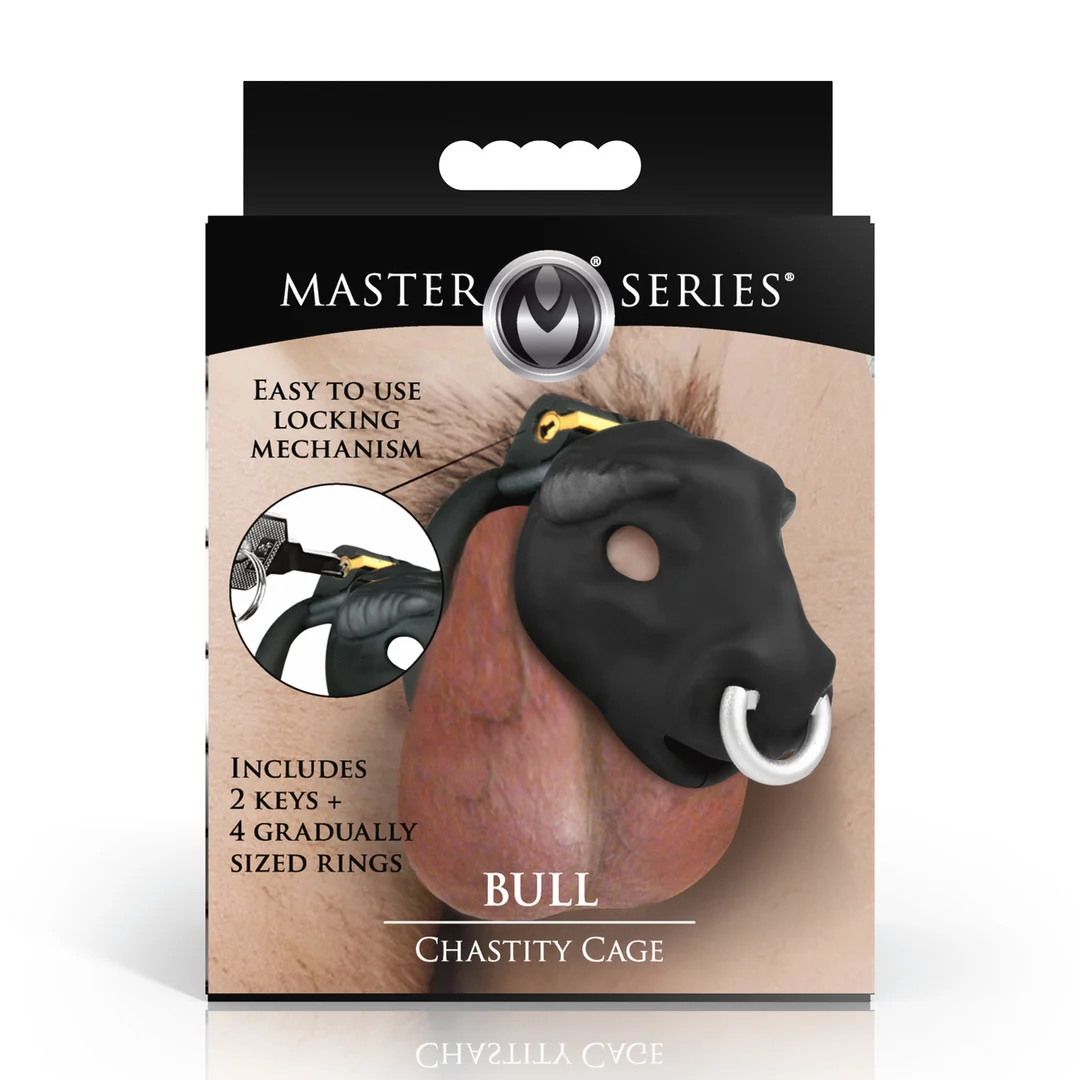 Jaula de castidad Bull negra - Imagen 2