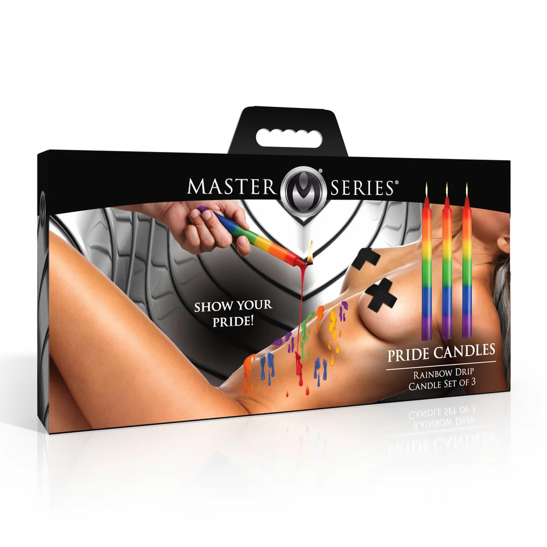 Set de velas de goteo arcoíris XR Brands Pride Candles - Imagen 1