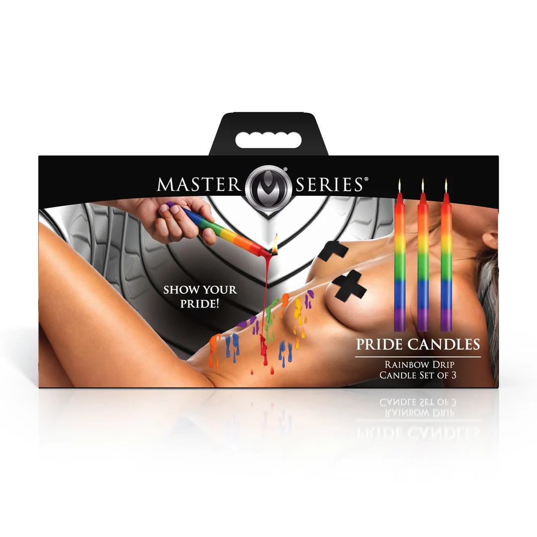 Set de velas de goteo arcoíris XR Brands Pride Candles - Imagen 2