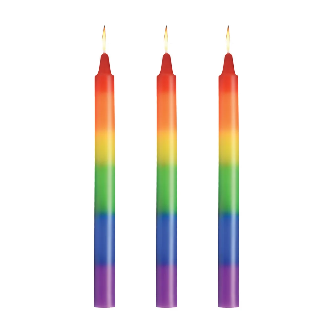Set de velas de goteo arcoíris XR Brands Pride Candles - Imagen 3