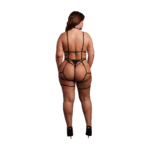 Body curvy con copas abiertas y ligueros para realzar tus curvas – LIN - Imagen 3