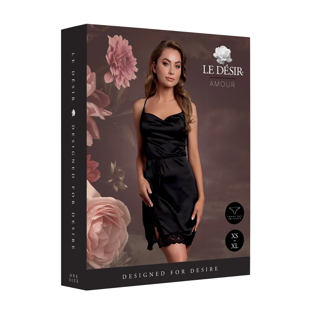 Vestido de satén para tallas grandes con espalda descubierta y abertura, puro glamour curvy – Le Desir - Imagen 7