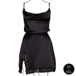 Vestido de satén para tallas grandes con espalda descubierta y abertura, puro glamour curvy – Le Desir - Imagen 4