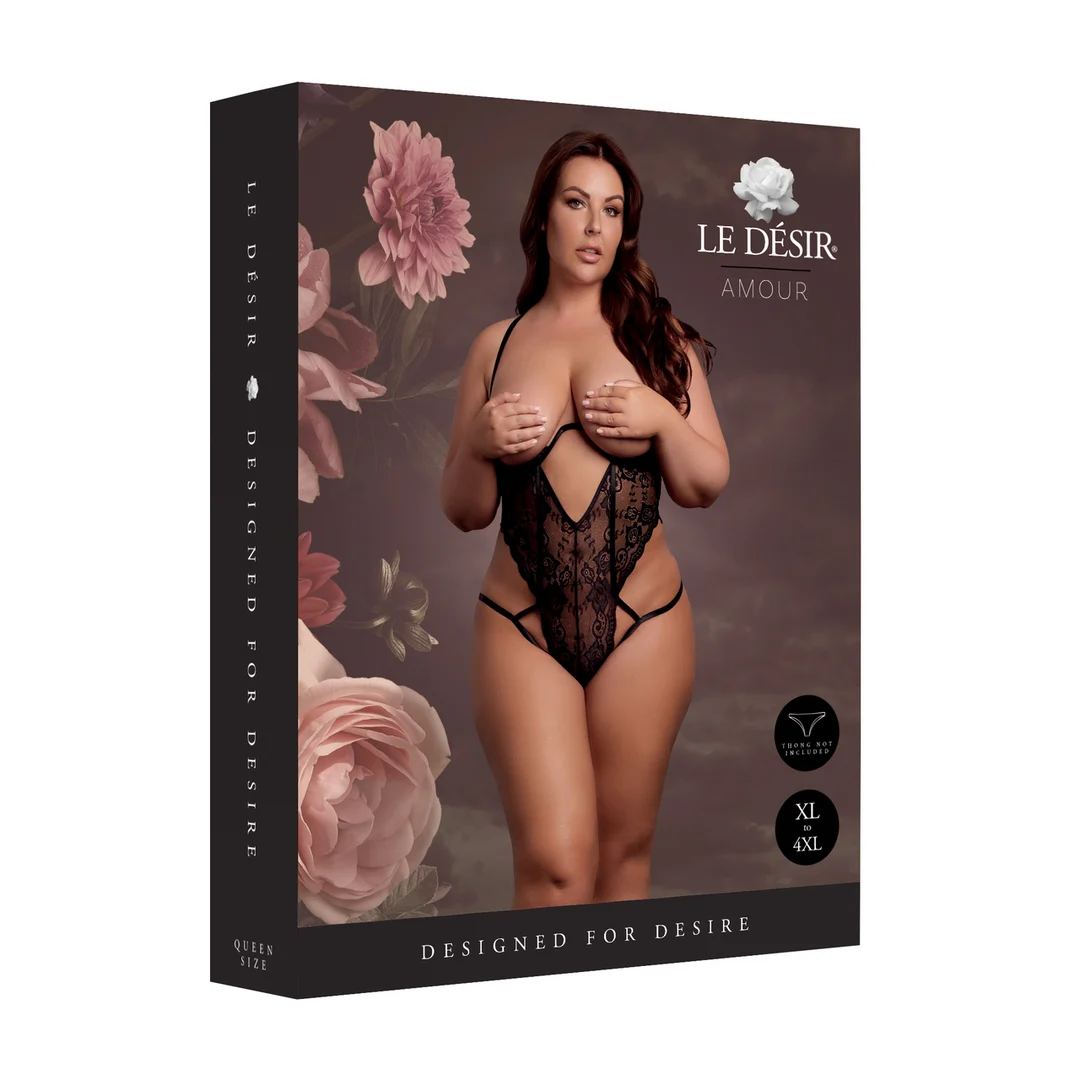 Body de encaje con copas abiertas para un look curvy seductor, Le Desir - Imagen 1