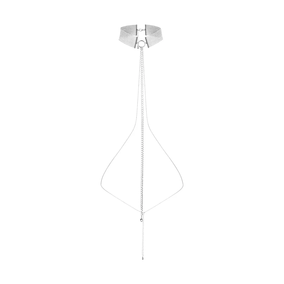 Choker de lencería bondage con caída metálica para un look sexy – Desirelle - Imagen 4