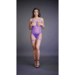Bodystocking de rejilla con abertura en la entrepierna y estilo tie dye con tiras para fiestas – Le Desir - Imagen 18