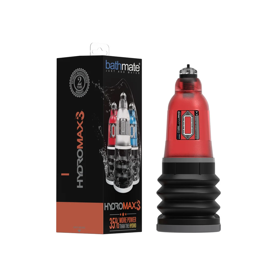 Bomba de pene manual Bathmate HydroMax3 roja - Imagen 1