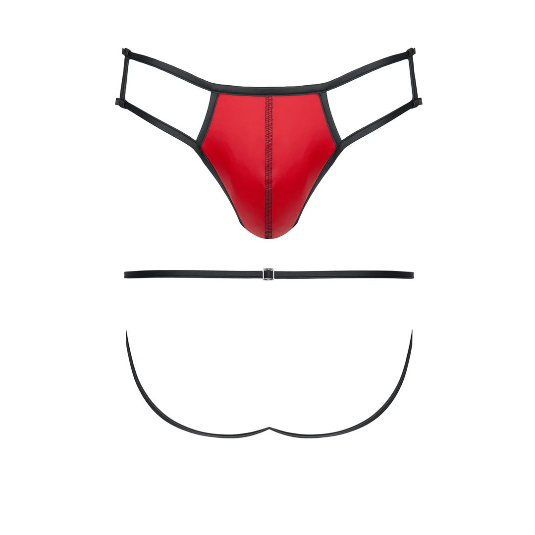 Jockstrap de hombre efecto wet look con efecto Big-Boss para realzar el perfil – LIN - Imagen 4
