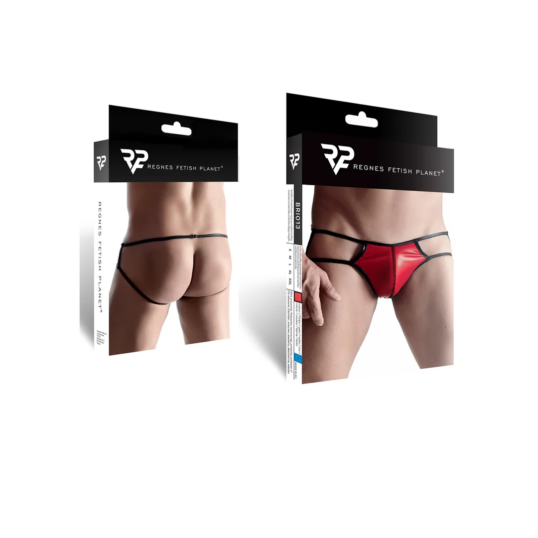 Jockstrap de hombre efecto wet look con efecto Big-Boss para realzar el perfil – LIN - Imagen 1