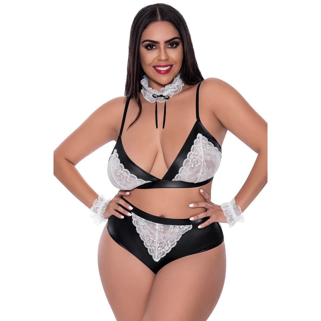 Conjunto de lencería negro con detalles de encaje para un look sensual – Magic Silk - Imagen 10