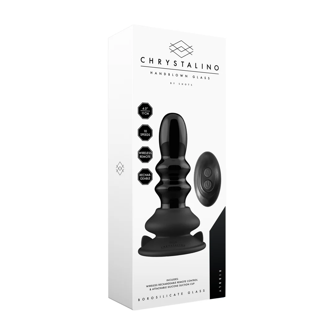 Vibrador de vidrio Ribbly con ventosa - Imagen 1