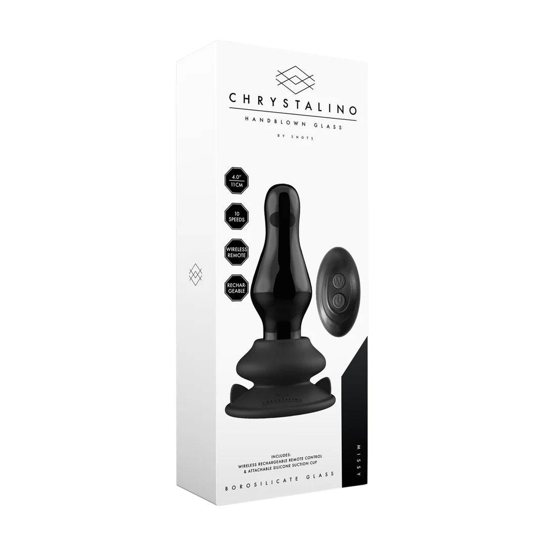 CHR038BLK-2 Vibrador de cristal Missy con ventosa - Imagen 1