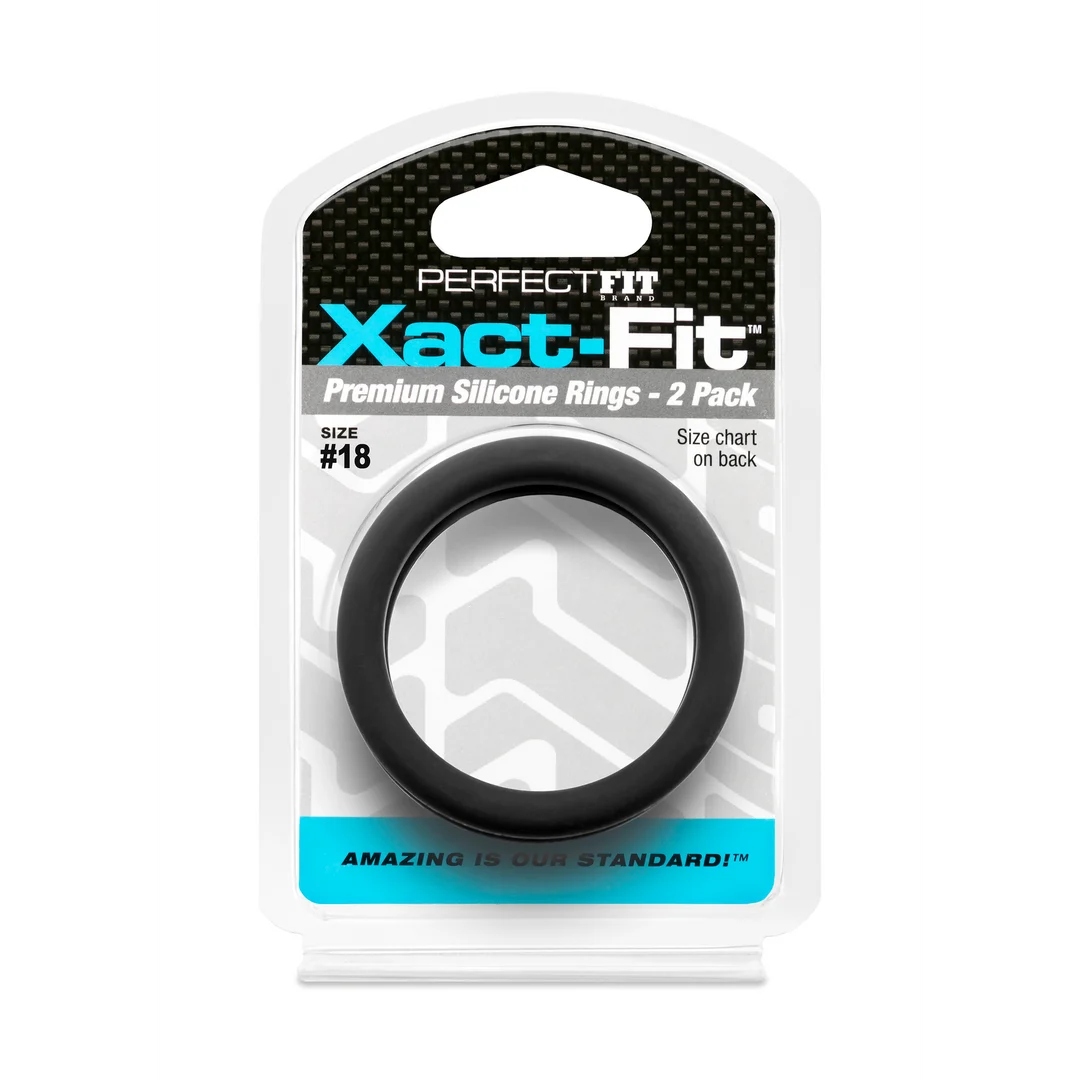 Anillos para el pene PerfectFit Xact Fit talla #18, paquete de 2 - Imagen 1