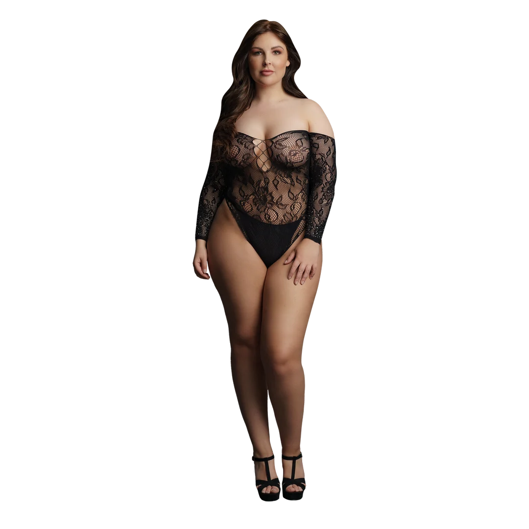 Body de encaje con pedrería para un look sensual y curvy – Le Desir - Imagen 10