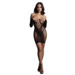 Minivestido de talla grande con rejilla y detalles en contraste para siluetas con curvas – LIN - Imagen 34