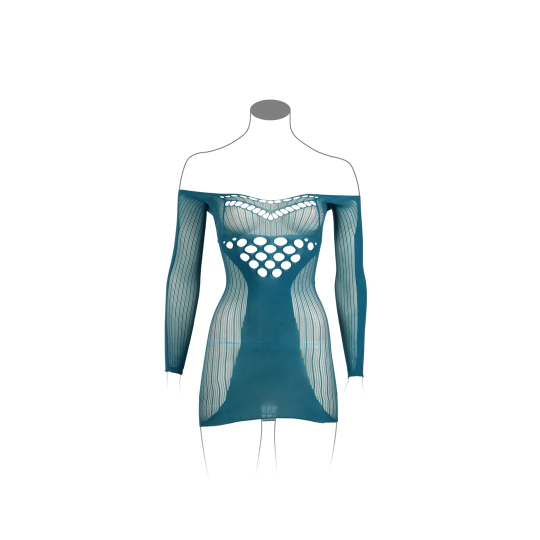 Minivestido de talla grande con rejilla y detalles en contraste para siluetas con curvas – LIN - Imagen 24