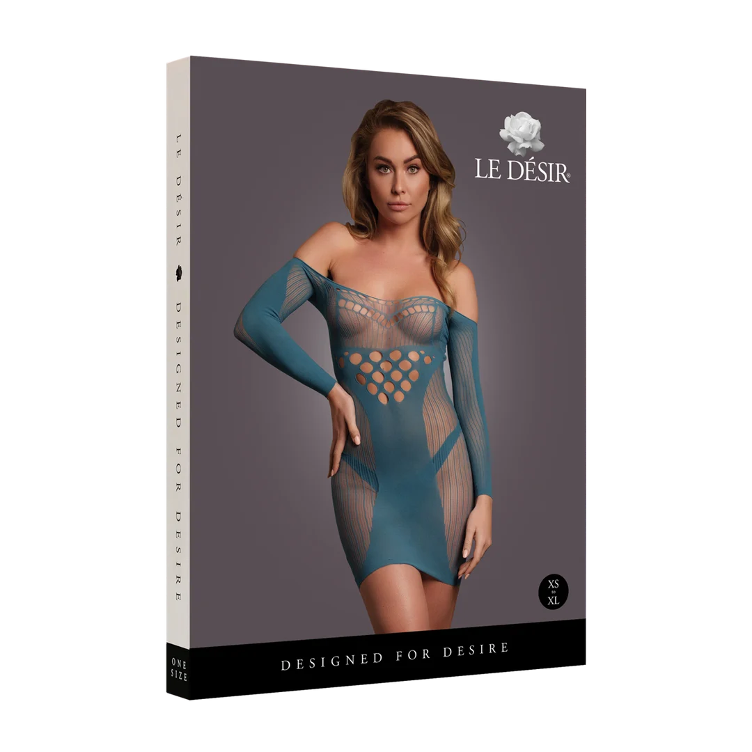 Minivestido de talla grande con rejilla y detalles en contraste para siluetas con curvas – LIN - Imagen 19