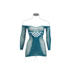 Minivestido de talla grande con rejilla y detalles en contraste para siluetas con curvas – LIN - Imagen 12