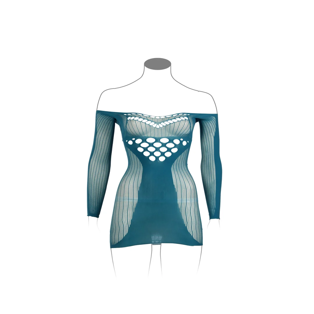 Minivestido de talla grande con rejilla y detalles en contraste para siluetas con curvas – LIN - Imagen 12