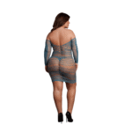 Minivestido de talla grande con rejilla y detalles en contraste para siluetas con curvas – LIN - Imagen 9