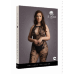 Body de rejilla con cuello alto de encaje y entrepierna abierta para cuerpos con curvas – LIN