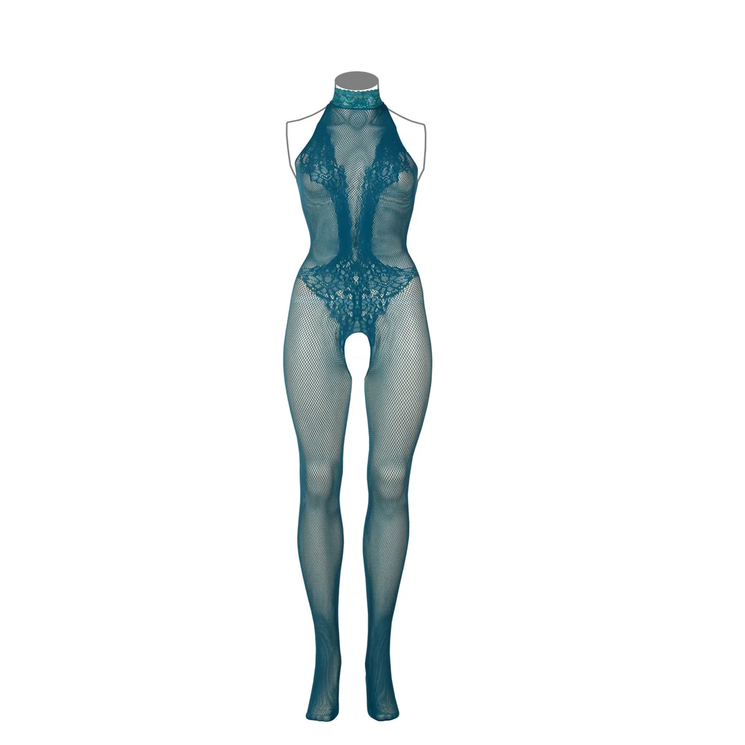 Body de encaje y rejilla con abertura en la entrepierna para un look sensual con curvas - LIN - Imagen 6