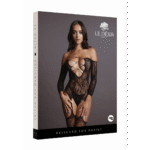 Body de rejilla de encaje de talla grande con escote cruzado para siluetas curvy – LIN - Imagen 7